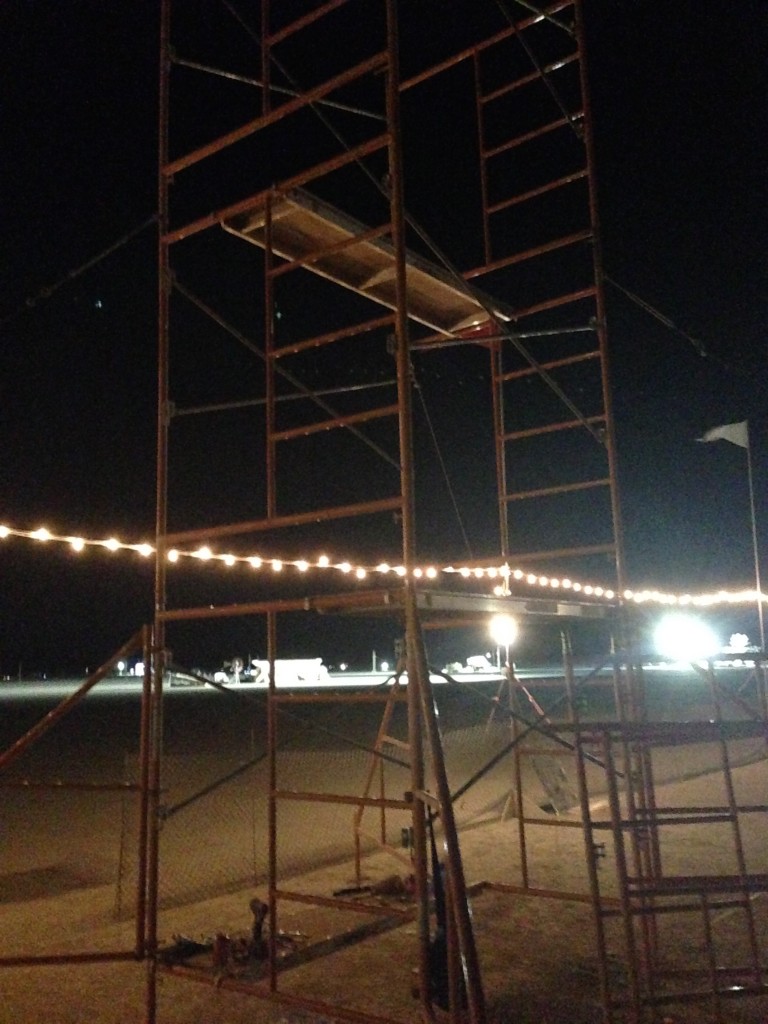 Scaffolding with a breathtaking view.