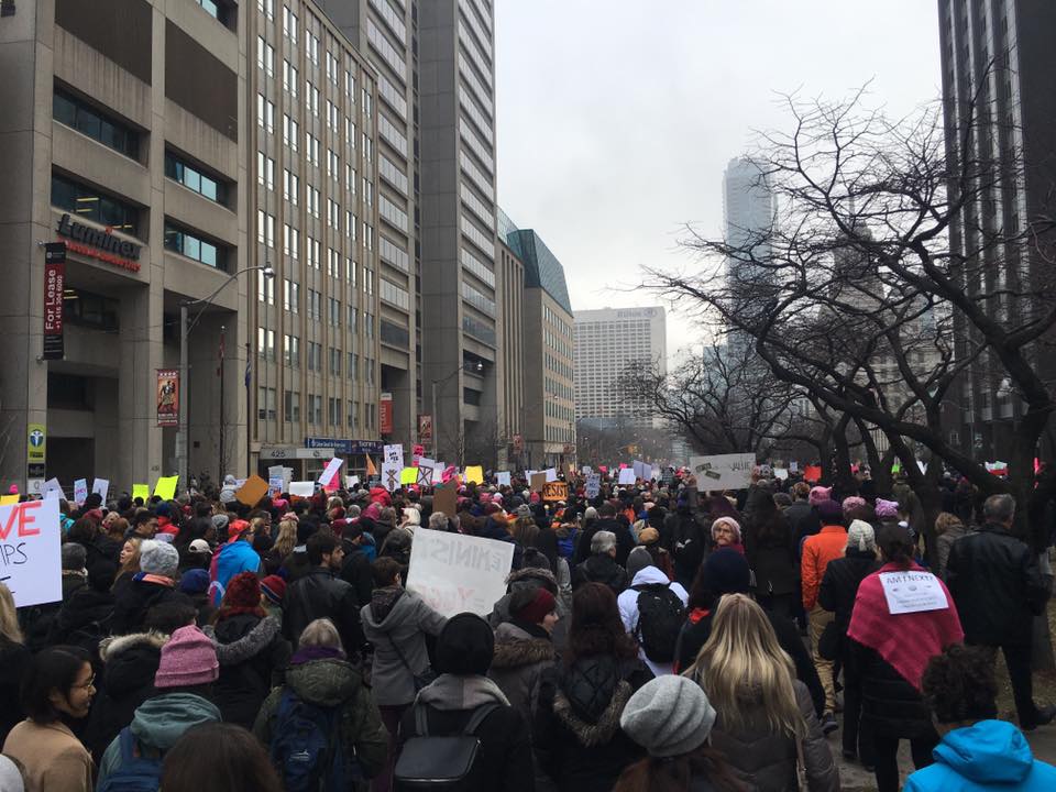 "Am I next?"  Women's March 2017, estimated at 60,000 in Toronto.