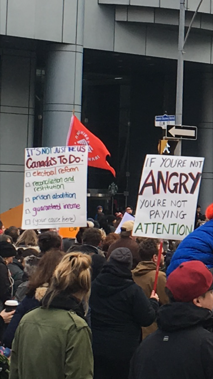 Some specific policy proposals, Women's March 2017, estimated 60,000 in Toronto,