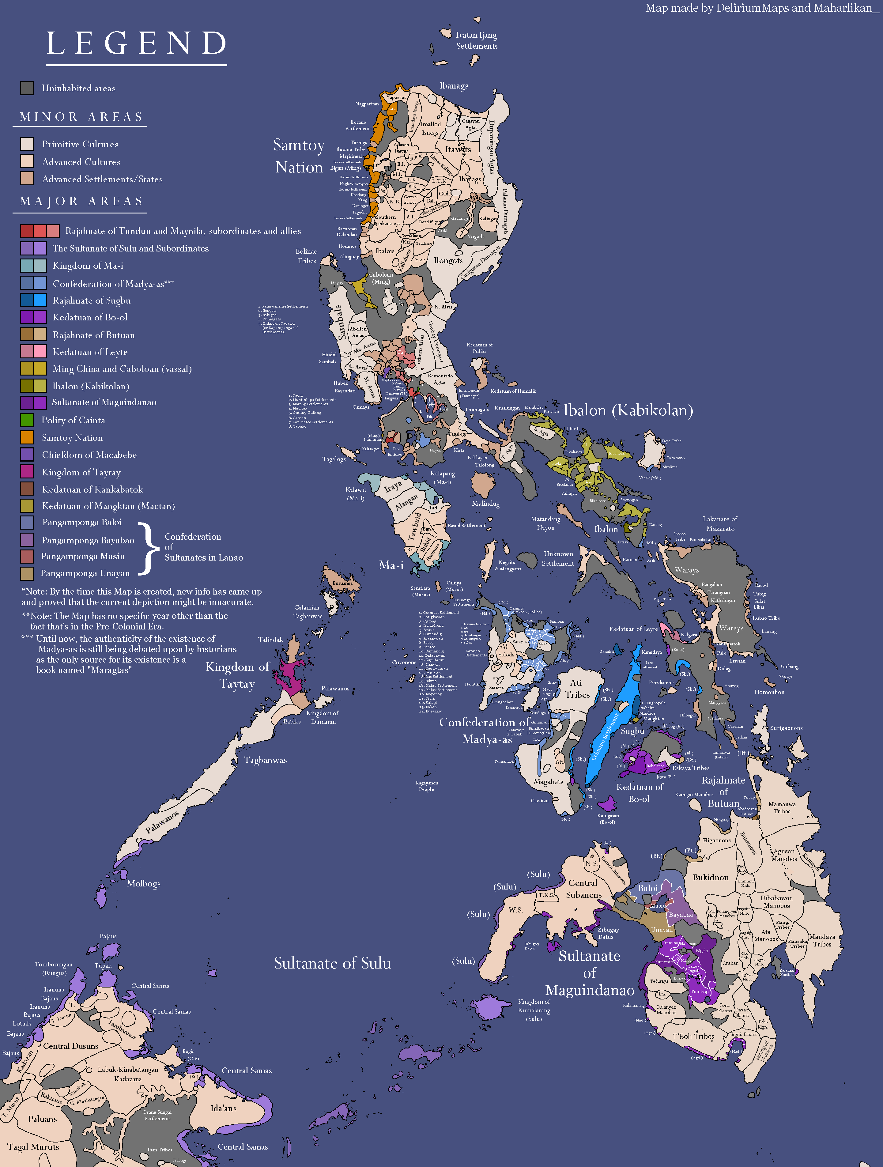 Pre-Colonial Map of the Philippine Islands, made by Maharlikan_ and DeliriumMaps
